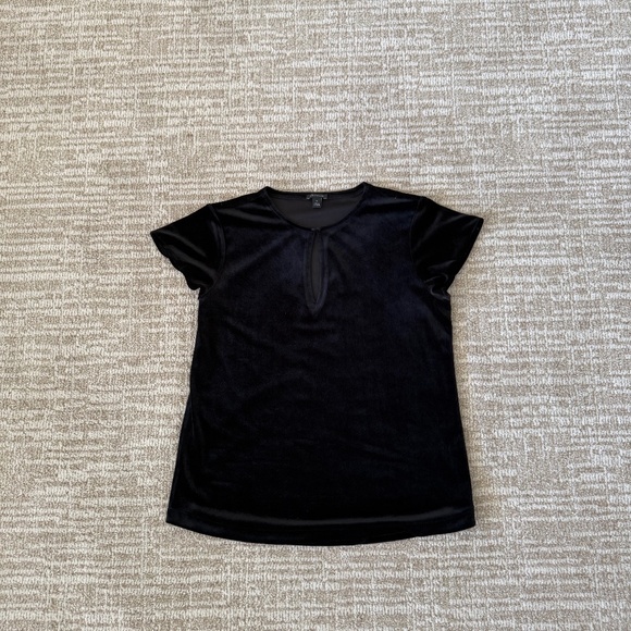 Ann Taylor Flutter Cap Sleeve Velvet Top - Picture 1 of 4